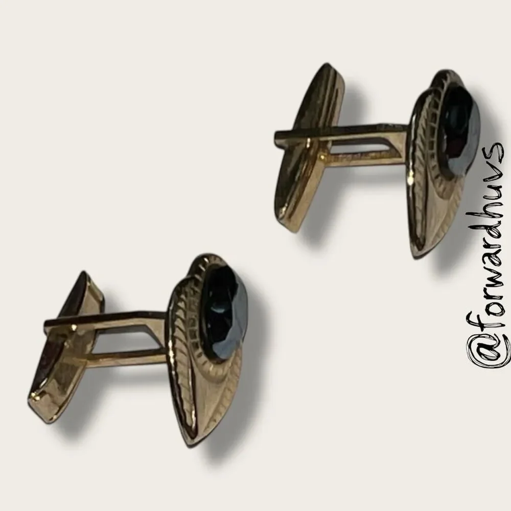 Bundle Sale 3 for $15 | Cufflinks with Black Centers - Incomplete Back